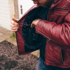 Automne hiver hommes couleur unie en cuir moto veste 5XL fermeture éclair manteau col montant à manches longues Style de rue tissu Blazer - Product Image 3