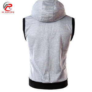 Custom Logo <b>Mens</b> <b>Sleeveless</b> <b>Hoodie</b> Casual Slim Fit Zip up Drawstring Plain Tank Top Hooded Vests Solid Hoodies andSweatshirts - Product Image 2
