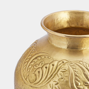 Jardinière ronde décorative de grande taille en laiton de haute qualité avec pieds et poignées latérales pour la maison et le jardin - Product Image 2