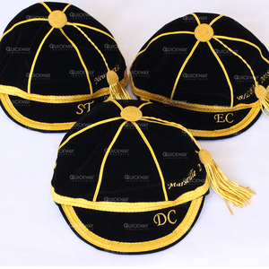 Cricket or et noir Garniture d'or Dentelle et cricket noir Présentation Casquettes Fournisseurs et Fabricants Cricket Honors Caps - Product Image 2