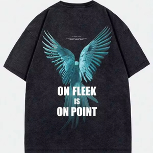 Camisetas de manga corta sueltas personalizadas para hombres en 2024, con estampado de pájaros, lavado vintage, adecuado para el verano