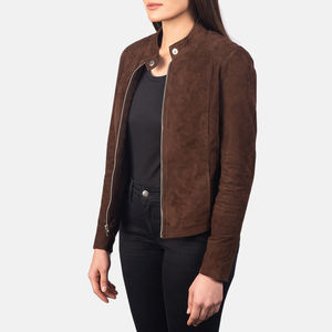Chaqueta de moto de cuero genuino para mujer de calidad superior con forro de satén Reversible y diseño a prueba de viento-Venta caliente - Product Image 2