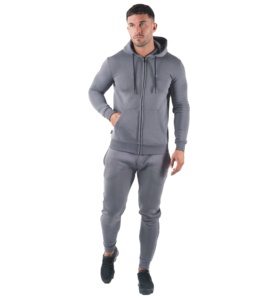 Vente en gros 100% survêtement de sport en pur coton pour hommes vêtements de sport à capuche avec fermeture éclair personnalisés maternité écologique pour l'hiver - Product Image 1