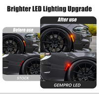 Klare Linse X-Style Vordere und Hintere Auto-LED-Seitenmarkierungsleuchte für Dodge Charger 2015-2021 Vorne Bernsteinfarben Hinten Rot Lampe 4 Stück