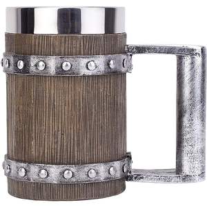 Jarra de cerveza Medieval de alta calidad con aspecto Vintage, jarra de cerveza con mango de Metal de madera duradera hecha a mano para uso en fiestas - Product Image 4