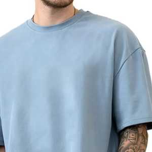 เสื้อยืดโอเวอร์ไซส์ผ้าฝ้าย100% 220ก. เปิดไหล่ตกเสื้อยืดผู้ชายพิมพ์ลายแบบกำหนดเองได้