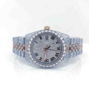 Precio de fábrica al por mayor, reloj deportivo clásico de acero inoxidable con diamantes cultivados en laboratorio, personalizable, de nuevo lanzamiento, con esqueleto de cristal. - Product Image 1