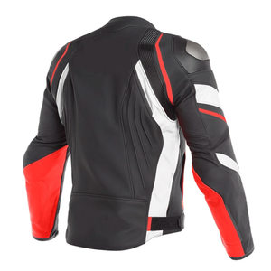 Hot Selling Racing Protective White Red Black Motorbike Jacket CE Protections Genuine Cowhide Leather Motorcycle Jacket For Men - Product Image 2
