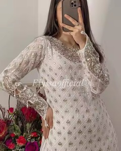 Frais arrivée femmes Sharara Gharara costume pour les fêtes Bollywood Style indien pakistanais vêtements de mariage avec Dupatta robe élégante - Product Image 5