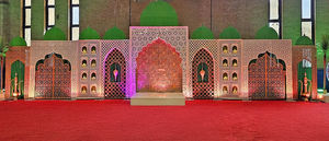 Royal <b>Gold</b> Laser Cut Wedding <b>Backdrop</b> Panels For Stage Decoration Lavish Wedding Event Stage Panels Durable Reception Setups USA - Product Image 2