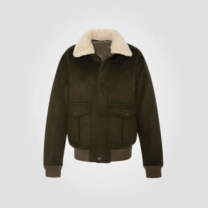 Chaqueta Universitaria Personalizada al por Mayor para Hombre, Lona de Alta Calidad con Cuello Alto y Mangas Largas de Cuero para Invierno - Product Image 6