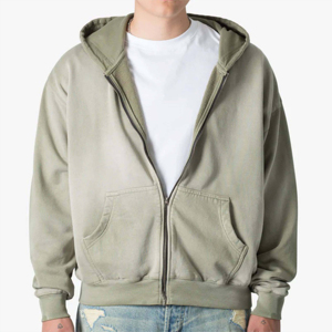 Sweats à capuche zippés durables pour hommes Lavage à l'acide de haute qualité Confortable Parfait pour un usage quotidien et des activités décontractées Sweats à capuche - Product Image 2