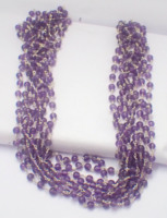 Collier élégant en argent avec perles d'améthyste de 18 pouces, chaîne à maillons faite à la main, cadeau de mode, accessoire pour mariage et fête