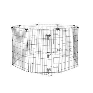 Foldable Metal Pet <b>Dog</b> Exercise Fence Pen with Gate Black Playpen <b>Crate</b> Fence Pet Exercise Cage - Product Image 1