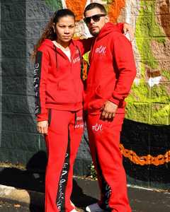 Costume de jogging fabricant personnalisé ensemble sweat à capuche zippé et pantalon de survêtement unisexe complet survêtement évasé en coton brodé survêtement pour hommes - Product Image 1