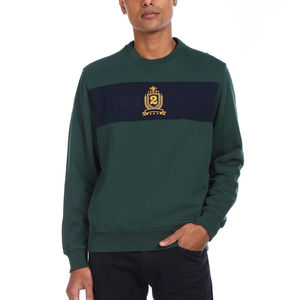 Sudadera con capucha de cuello redondo para hombre con patrón sólido personalizado con logotipo bordado de mezcla de algodón para invierno - Product Image 1