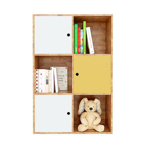 KS68111 Étagère à 3 niveaux en bois de caoutchouc et plastique, design moderne, 120 cm, type autoportant, organisateur pour chambre d'enfant et bureau, pour salon - Product Image 2