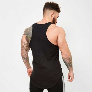 Camiseta sin mangas personalizada para hombre, camiseta interior sólida de algodón transpirable 100%, tejido de punto ajustado informal - Product Image 5