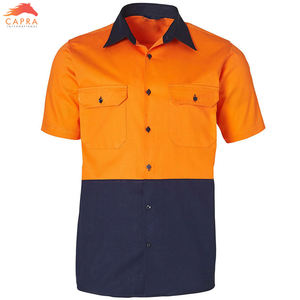 T-shirt de sécurité en polyester haute visibilité Tissu tricoté en satin de qualité Polos d'avertissement de sécurité réfléchissants respirants en coton - Product Image 2