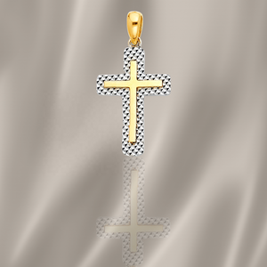 Clásico de moda 18K oro plata Jesús Cruz colgante diamante cobre patrón cristiano Aleación de Metal de moda para niños - Product Image 4