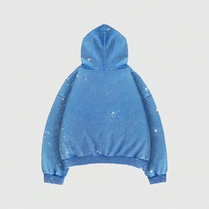 Sweat à capuche unisexe en molleton épais avec strass et motifs en cristal, 100% coton, mode d'hiver, streetwear, vente en gros - Product Image 1