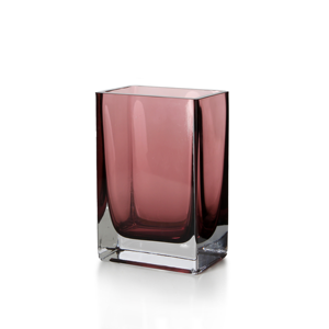 Elegante <span class=keywords><strong>Vaso</strong></span> Rettangolare <span class=keywords><strong>in</strong></span> Vetro Marrone Fumé e Bordeaux, Contenitore per <span class=keywords><strong>Fiori</strong></span> per Arredamento Moderno del Soggiorno - Product Image 2