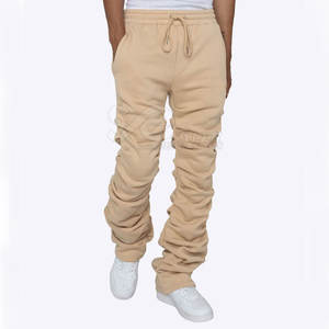 Prix de gros Quantité en vrac Pantalon de survêtement empilé bon marché Pantalon de survêtement empilé léger teint uni - Product Image 1