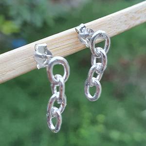 ต่างหูเพชรดีไซน์เรียบง่ายทำด้วยมือทำจากเงินแท้ของ925พร้อมสร้อยคอไข่มุกชุบทอง - Product Image 4