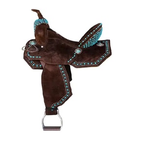 ชุดอานม้าหนังแบบตะวันตกทำมือระดับพรีเมี่ยมของอินเดียหลากสีงานฝีมือที่มีคุณภาพสูงที่จับคู่ - Product Image 3