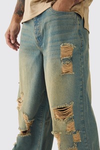 Pantalon denim vieilli 2026 coton 100% délavé à l'acide pour hommes Logo brodé personnalisé Streetwear imprimé d'hiver Nouvel arrivage - Product Image 4