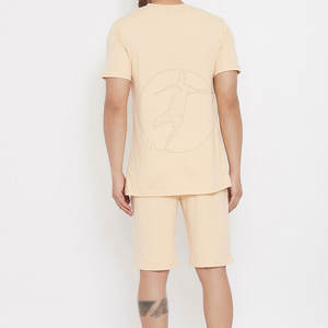 Camiseta y pantalones cortos de gimnasio informales para hombre de talla grande, transpirable, de secado rápido, con cierre de cintura elástica, logotipo personalizado - Product Image 3