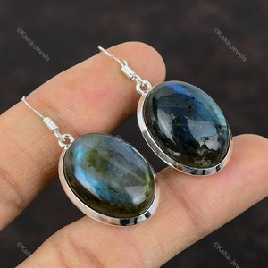 Boucles d'oreilles en argent sterling 925 avec pierres précieuses en labradorite naturelle pour femmes-Cadeau unique fait main-Bijoux - Product Image 5