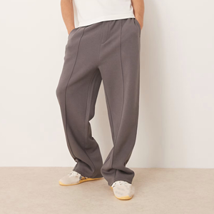 OEM/ODM Pantalons pour hommes 100% coton, lavés sur mesure, avec logo imprimé en sérigraphie, poids lourd 500GSM, pantalons à panneaux surdimensionnés pour hommes - Product Image 3