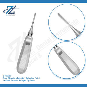 Ascenseur de racine 5mm pointe droite ascenseurs de racine ensemble de laxation Point délicat Instruments dentaires en acier inoxydable de haute qualité - Product Image 3