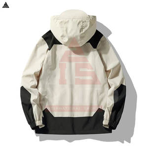 Chaqueta de hombre moderna, cortavientos, impermeable, informal, transpirable, para senderismo, con capucha, personalizada, con cremallera completa. - Product Image 2