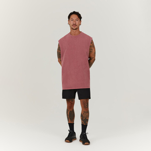 Men's Custom Sleeveless Acid Wash T-Shirt Vintage Distressed <b>Plain</b> Dyed Jersey Fabric Sprig Summer Used Sleeveless <b>Tshirt</b> Men - Product Image 5