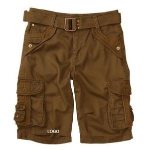 Short cargo en coton noir de haute qualité pour hommes, short noir décontracté à motif uni et respirant avec logo personnalisé - Product Image 5