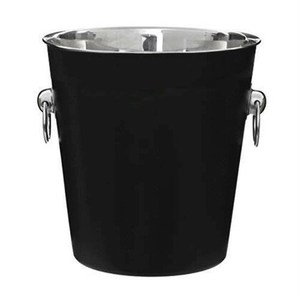 ถังน้ำแข็งแชมเปญไวน์สแตนเลสสีดำสุดหรูพร้อมด้ามจับตู้แช่เครื่องดื่มสำหรับงานกิจกรรมโรงแรมและบ้าน - Product Image 1