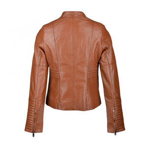 Veste en cuir légère et élégante pour femmes polyvalente à manches longues et à bas prix - Product Image 4