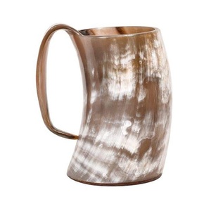 แก้วฮอร์นแท้ทำมือสไตล์ยุคกลางแบบชนบทสำหรับดื่มเบียร์กาแฟมธุรสชาของขวัญ - Product Image 1