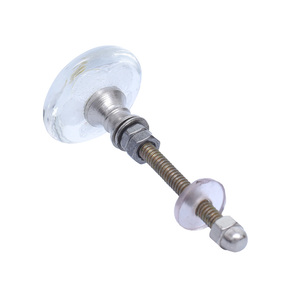 Haute qualité GFK-145 blanc fleur poignées de porte clair armoire boutons en gros verre tiroir boutons tire pour cuisine entrée armoire - Product Image 5