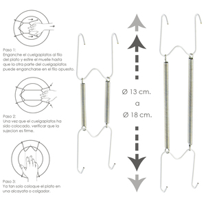 Spring-loaded plate hanger for plates from 13 to 18 cm. - Product Image 2