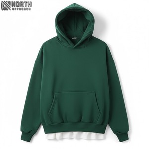 Boxy alta calidad pulóver lujo francés Terry 100% algodón en blanco de gran tamaño Vintage Sudadera con capucha Puff estampado negro 450 GSM Sudadera con capucha - Product Image 1