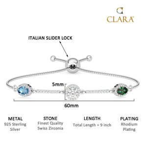 สร้อยข้อมือเงินแท้ CLARA 925 ประดับเพชรเม็ดเดี่ยว มุกเทนนิส ชุบทอง 14K ทอง 18K โรสโกลด์ และโรเดียม - Product Image 6