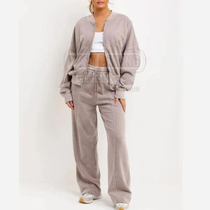 Survêtement en coton délavé à l'acide 100% en coton dernier modèle pour femmes survêtement délavé à l'acide en coton pour adultes, meilleure vente - Product Image 3