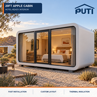 Suite Cabine Apple de 20 pieds en acier modulaire protégé contre la corrosion pour club de plage tropical et hôtel de plongée