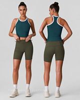 Ensemble de yoga taille haute pour femme, débardeur sans manches et short de cyclisme rehausseur de fessiers, tenue d'entraînement ultra-élastique à séchage rapide pour la course à pied