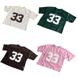 Camiseta de Rugby transpirable de malla Retro suelta, camiseta de fútbol americano, camiseta de malla, camiseta de secado rápido, ropa de calle transpirable para hombres - Product Image 1