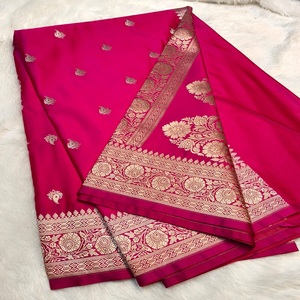 Magnifique sari traditionnel en soie Mashru de Banarasi, tissu doux et lisse, couleurs vibrantes, parfait pour les tenues de fête. - Product Image 1