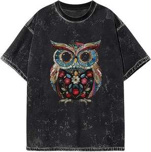 Camisa de lavado ácido para mujer Oversized Fit Custom Vintage Streetwear Venta al por mayor Low MOQ 100% Camiseta de algodón para ajuste suelto - Product Image 1